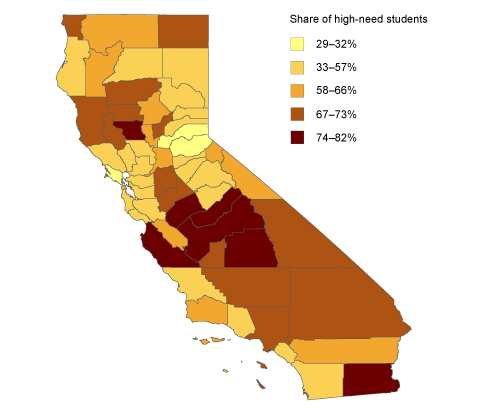 Figure 1. The Concentration of High-Need Students Varies Across Counties