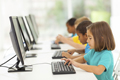 Elementary School Students In Computer Class