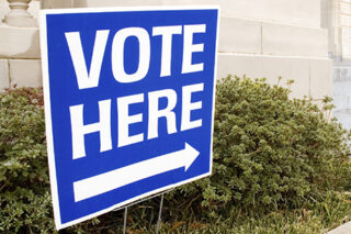 BlueVoteHereSign
