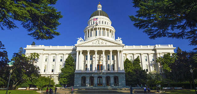 California State Capitol Building, Wide Angle With Trees