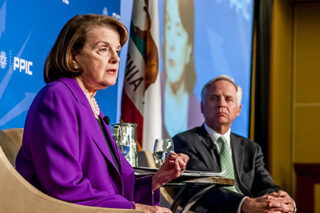 photo - Senator Dianne Feinstein and Mark Baldassare