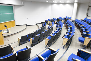 Photo of an empty lecture hall