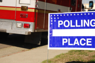 PollingPlaceSignwithTruck