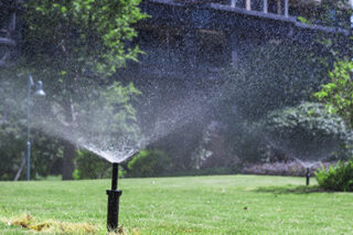 Lawn Sprinkler Spraying Water