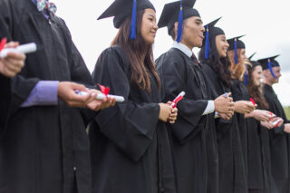 Diverse Group Of College Students Graduating