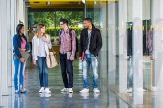 College Students In Corridor