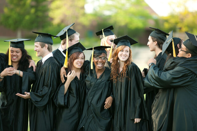 photo - college graduates celebrating