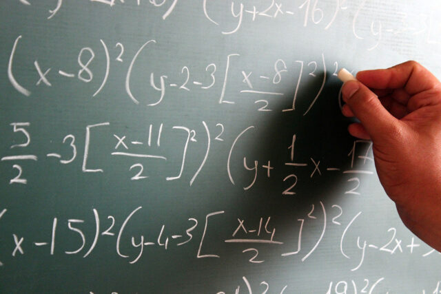 Math Problems on Chalkboard