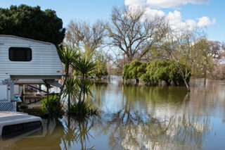 Floodwaters from the Tuolumne River