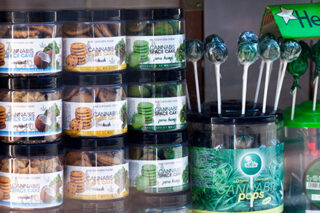 Showcase Of Cannabis Shop In Amsterdam