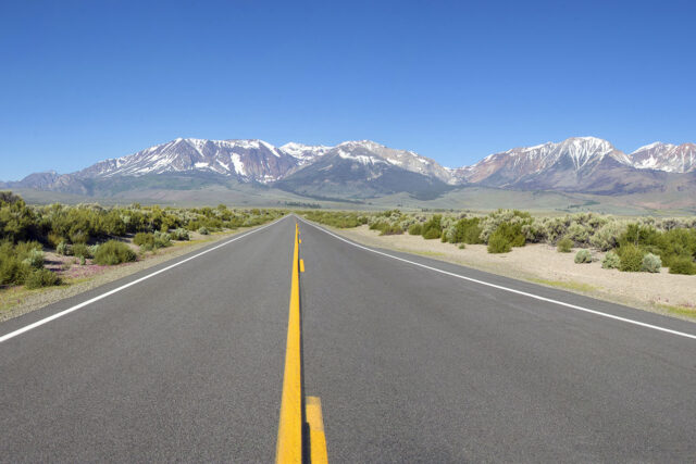 photo - highway and mountains