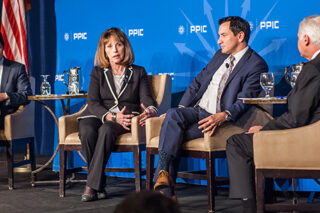 California legislative leaders on stage
