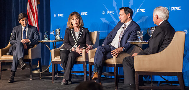 California legislative leaders on stage