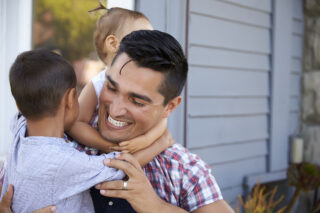 photo - father with young children