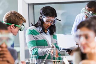 students in science lab