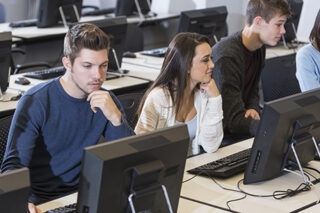 Students in a computer lab