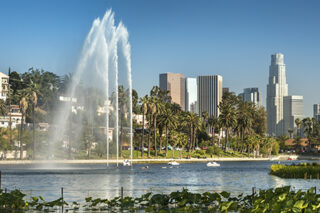 Los Angeles Downtown Skyline Panoramic In California USA