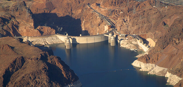 Aerial: Hoover Dam
