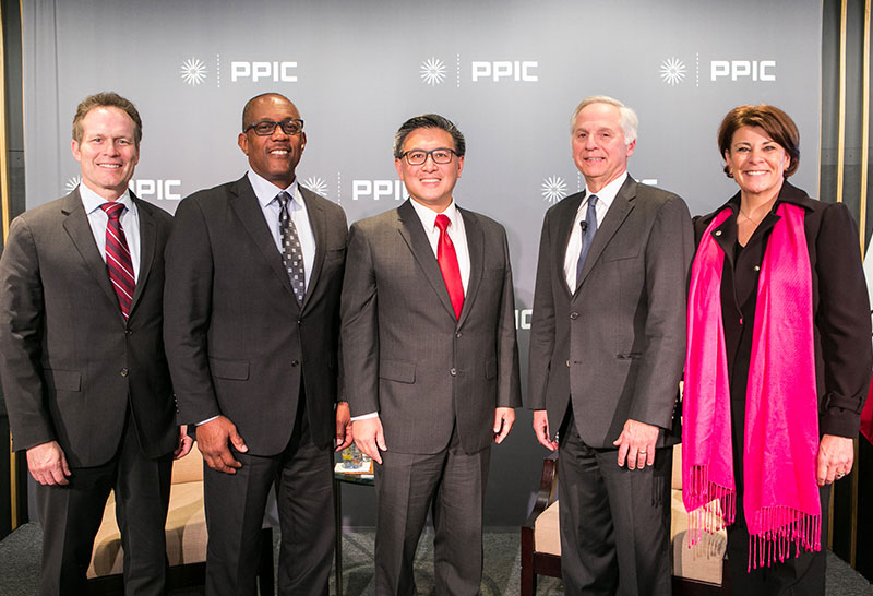 Ruben Barrales, John Chiang, Chet Hewitt, John Chiang, Mark Baldassare and Donna Lucas