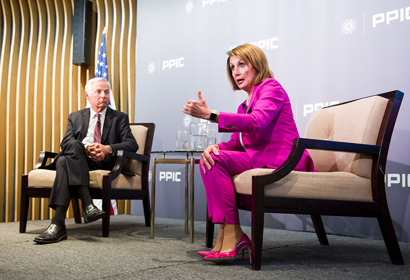 Photo of Mark Baldassare and Nancy Pelosi