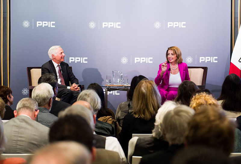 Photo of Mark Baldassare and Nancy Pelosi