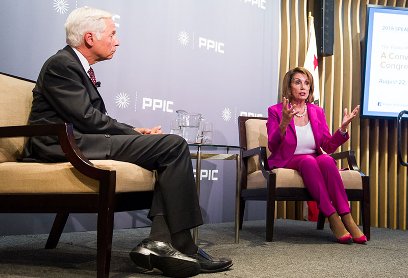 Photo of Mark Baldassare and Nancy Pelosi