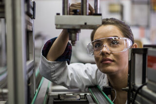 Student in lab