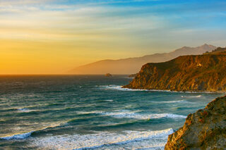 Coastline Of Central California At Dusk