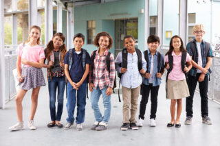photo - Elementary School Children Hanging Out at School