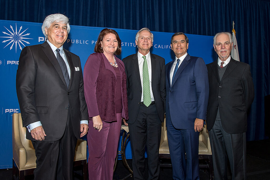 Photo of Steven Merksamer, Toni Atkins, Mark Baldassare, Gaddi Vasquez, Phil Isenberg