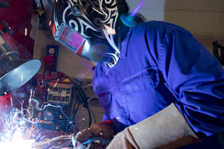 person welding