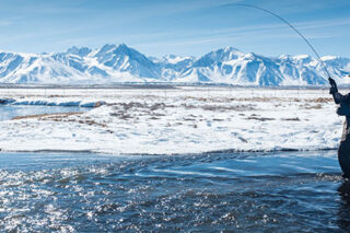 photo - Fisherman on the Owens River in Winter
