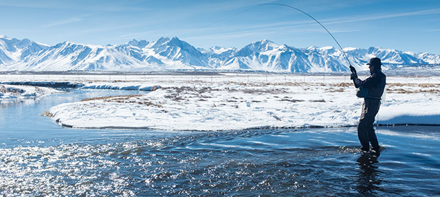 photo - Fisherman on the Owens River in Winter