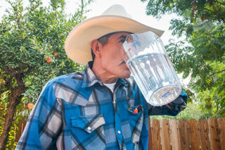 photo - Porterville Resident Drinking Water from Pitcher