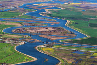 Photo of an aeriel view of the Sacramento San Joaquin River Delta
