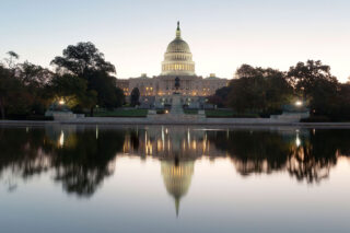 Us Capitol From A Distance
