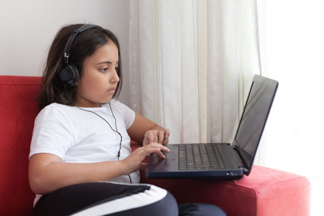 photo - Child Distance Learning from Home