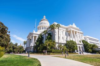 photo - California State Capitol From a Distance With People