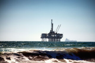 photo - Offshore Drilling Rig Near Huntington Beach, California