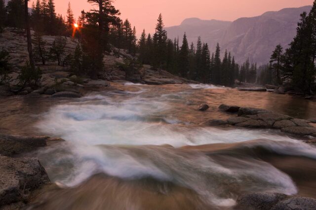 photo - Sunset over the Tuolumne River