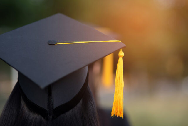 photo - graduate wearing mortar board