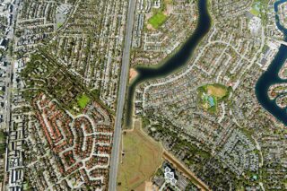 photo - Aerial view of a residential district in California