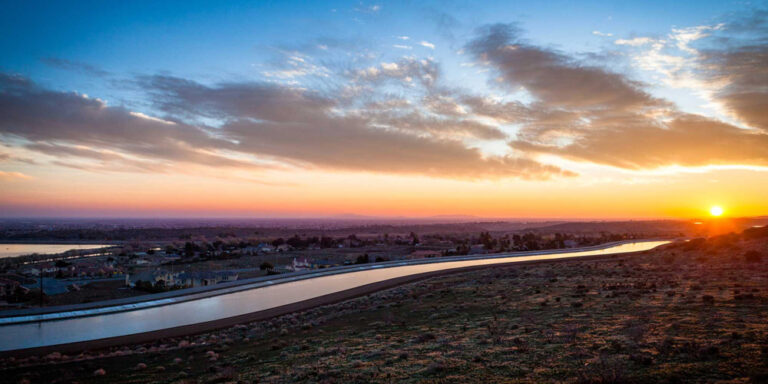 photo - California Aqueduct Glistens at Dawn