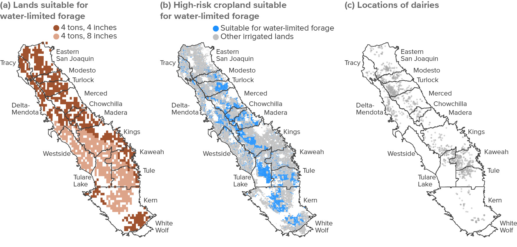 figure - Water-limited forage crops are widely feasible in the valley with small amounts of supplemental irrigation