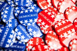 photo - Pile of Political Party Buttons
