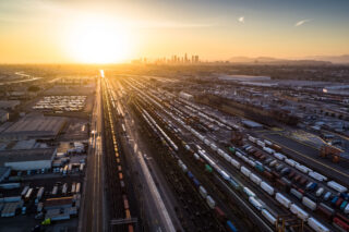 photo - Freight Yard in Vernon at Sunset