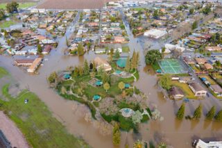 photo - A flooded Houlihan Park in Merced County