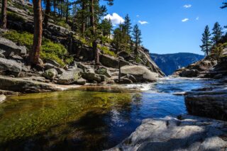 photo - Yosemite Creek just before plunging down into the Upper Yosemite Falls