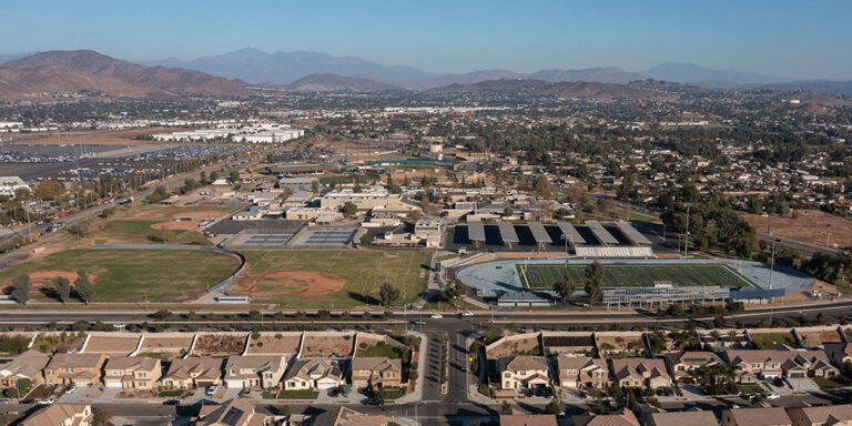 photo - Homes and School in Jurupa Valley, California