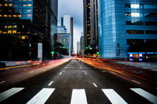 Busy street in downtown los angeles